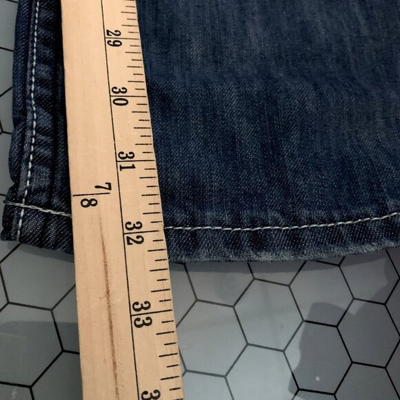 Helix Jeans Mens 32x32 Actual 34x32 Straight Whisker Front Medium Wash Y2K Denim - Picture 5 of 8